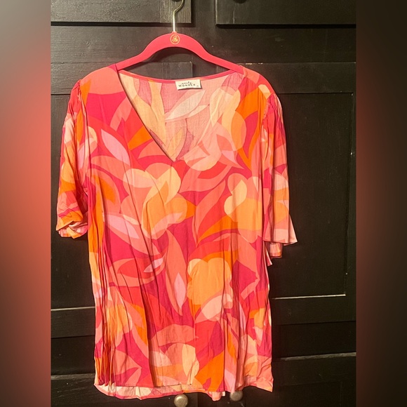 Vibrant Floral V-Neck Blouse - Picture 1 of 1